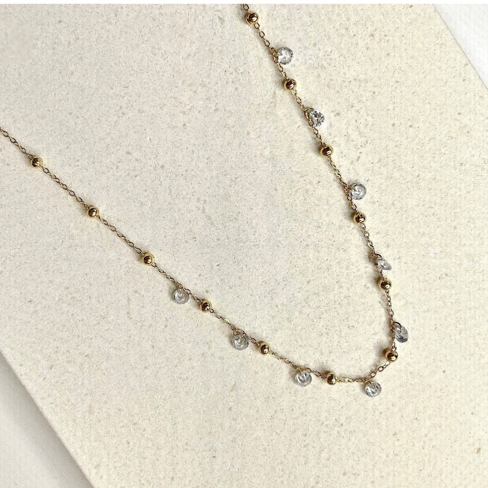 SLIDE 18k Gold Plating Stainless Steel Base Necklace Waterproof NWOT